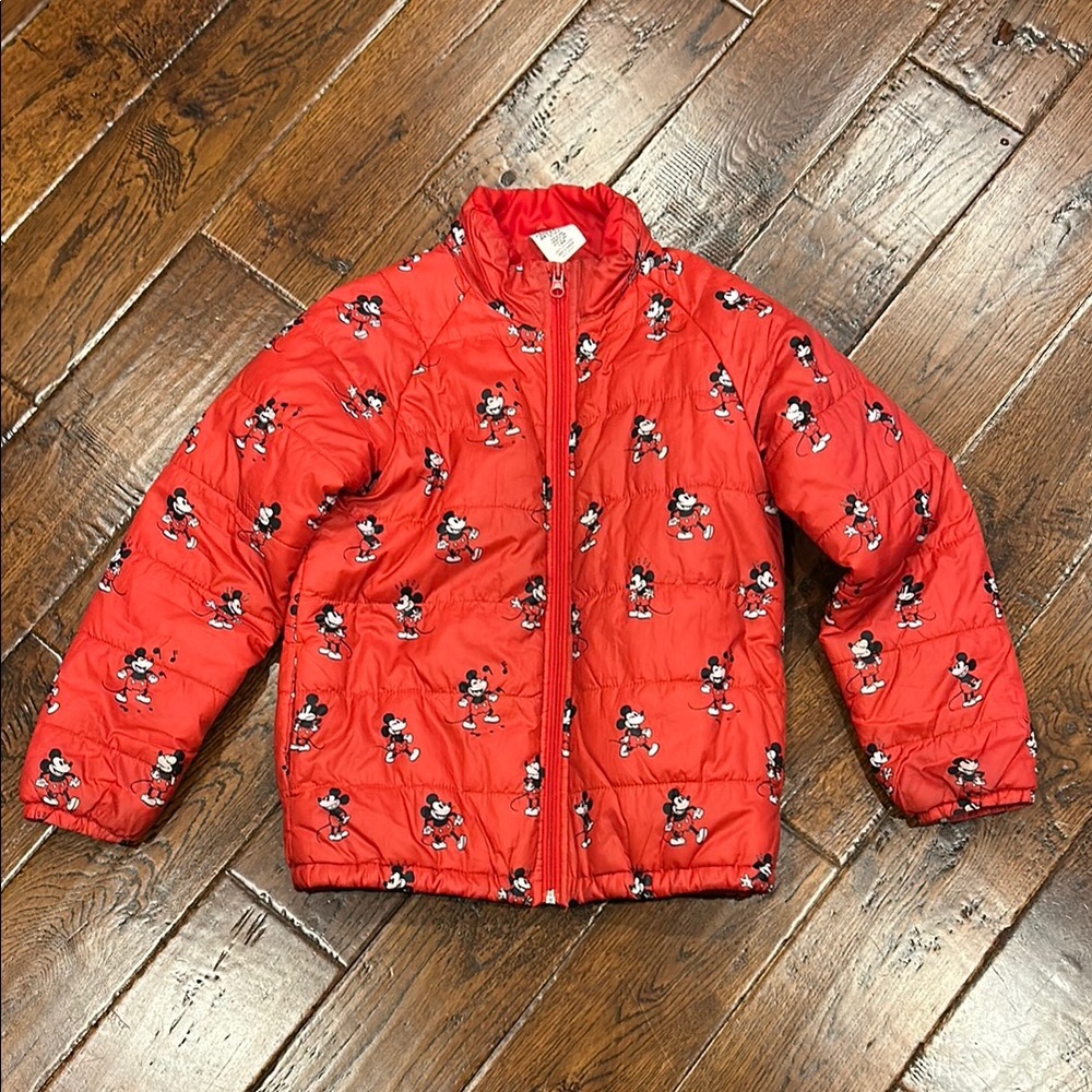 Disney Girl’s Kids Mickey Mouse Red Jacket Size 7/8 USED
